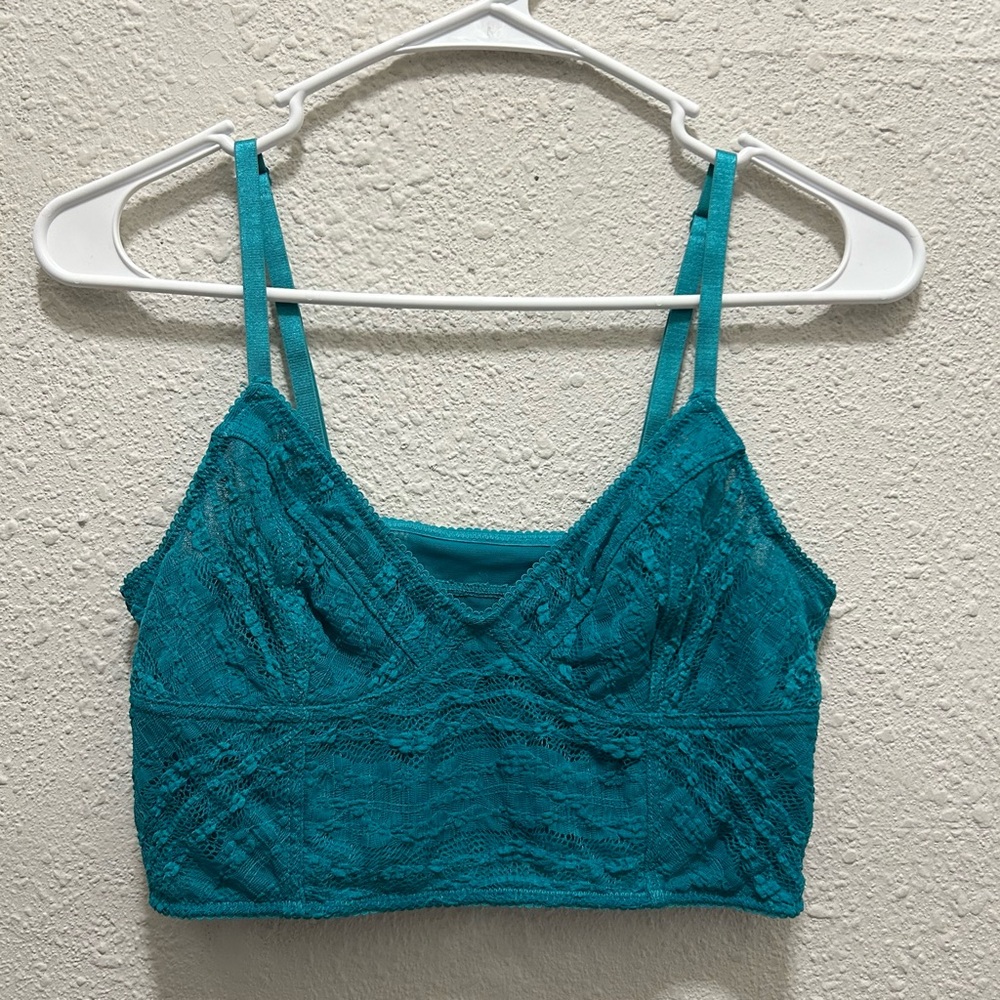 Free People Intimately Teal Lace Bralette Size Medium